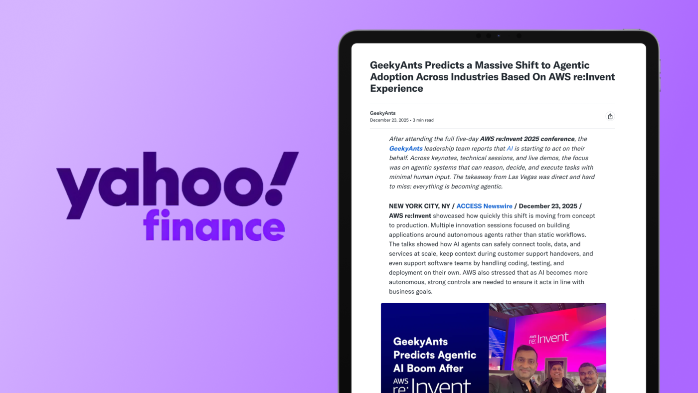 Yahoo Finance Highlights GeekyAnts’ Vision for Agentic AI